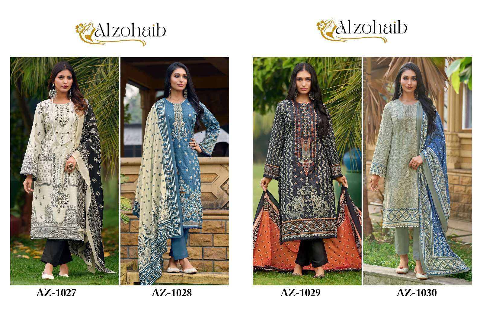 ALZOHAIB BIN SAEED nx D.No- 1029-1030-1031-1032  Cotton Salwar Kameez Suppliers