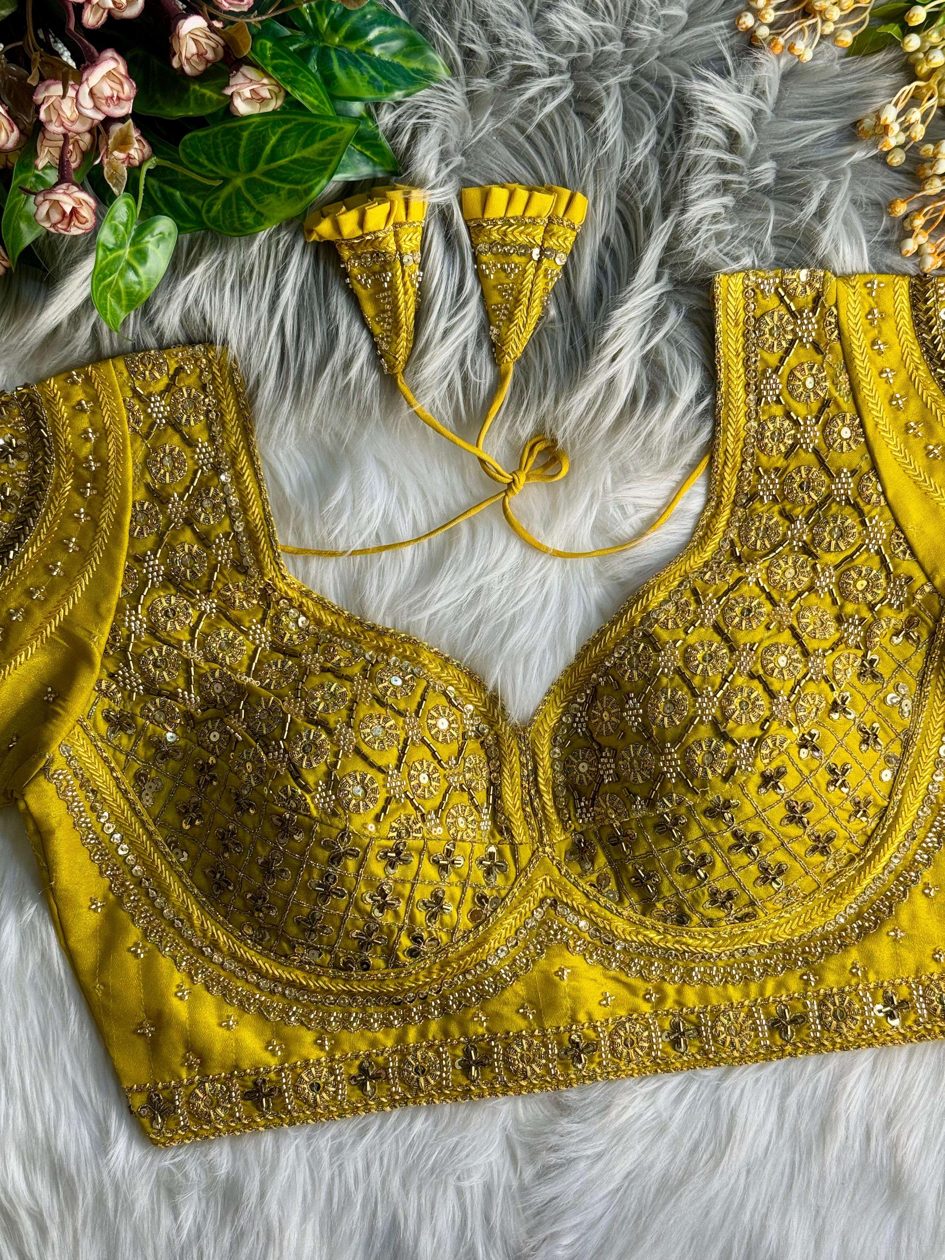 BEAUTIFUL HEAVY STARS & BEADS COPPER MATCHING WORK BRIDAL BLOUSE WHOLSALE