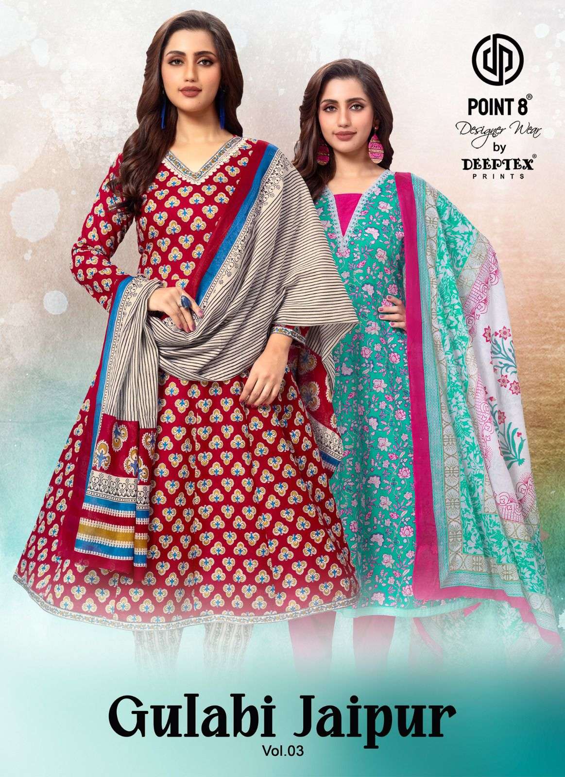 Deeptex Gulabi Jaipur Vol-3 – Anarkali Kurti With Pant & Dupatta wholesale catalog