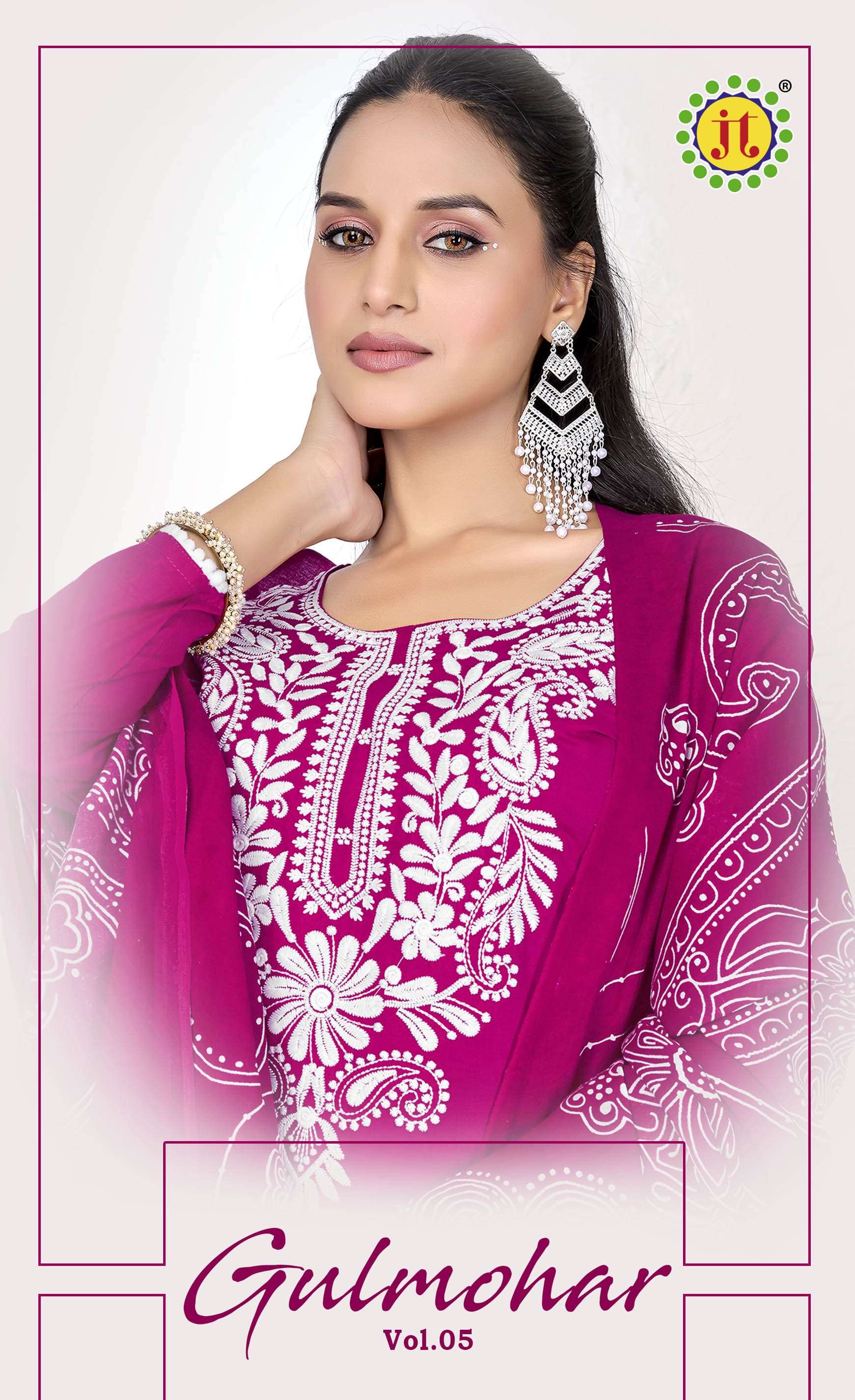 JT GULMOHAR 5 Dress Materials Wholesale Catalog