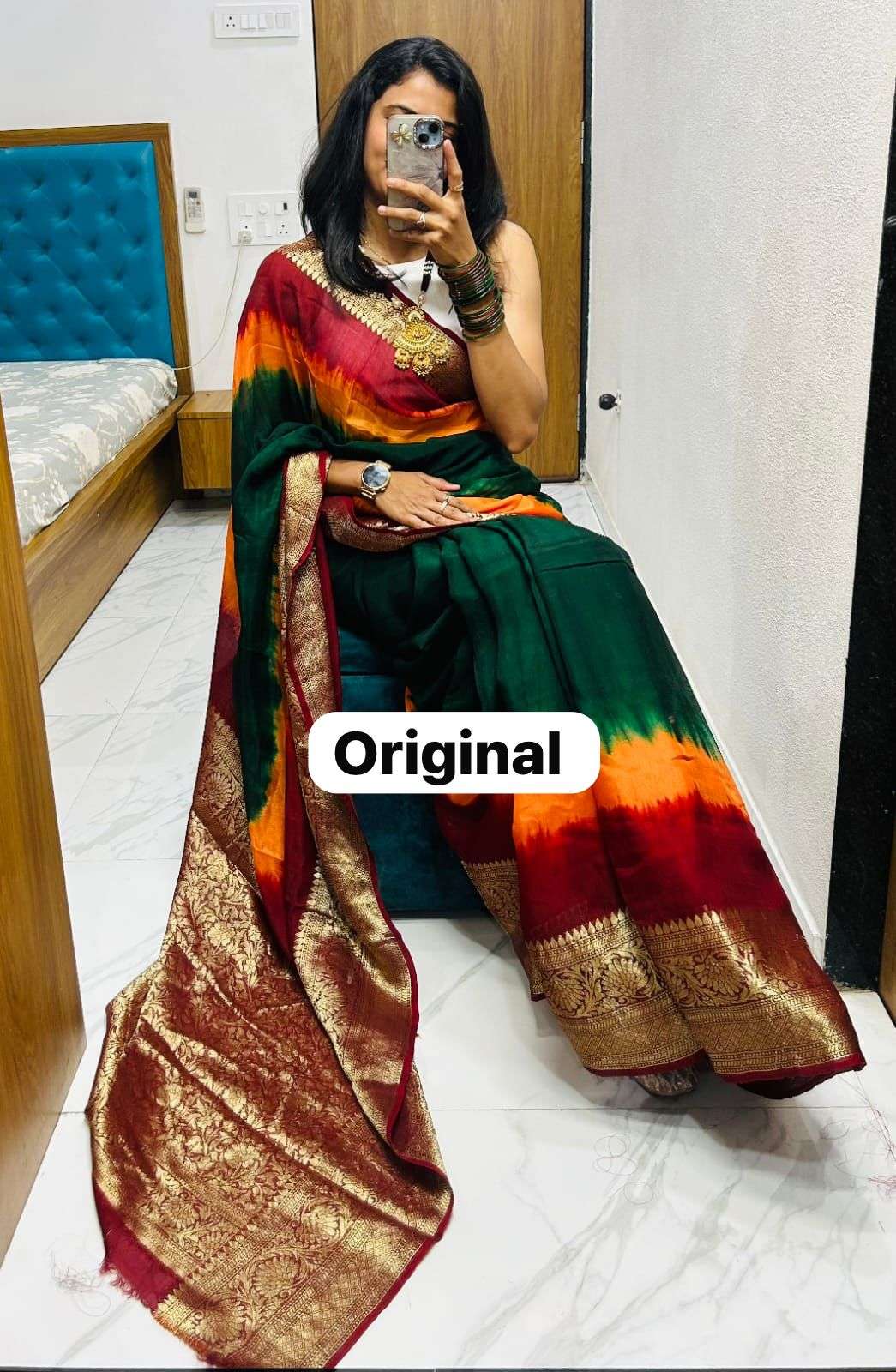 Kanjivaram Bandhani cotton silk saree Suppliers