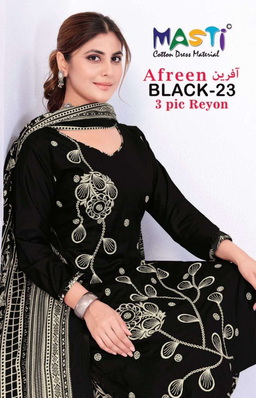 MASTI AFREEN BLACK VOL 23 Dress Materials Wholesale Catalog