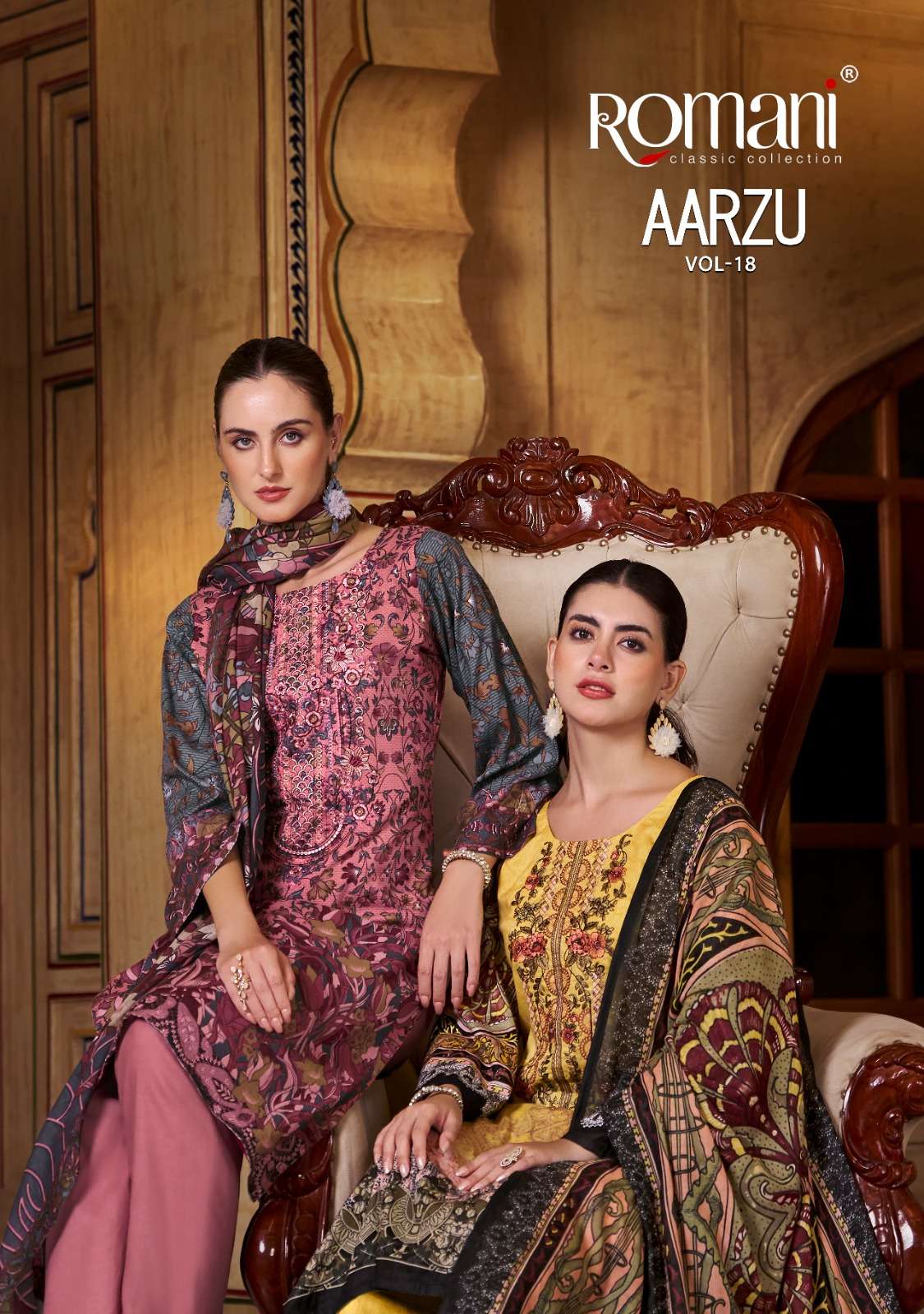 ROMANI AARZU VOL-18 Dress Materials wholesale catalog