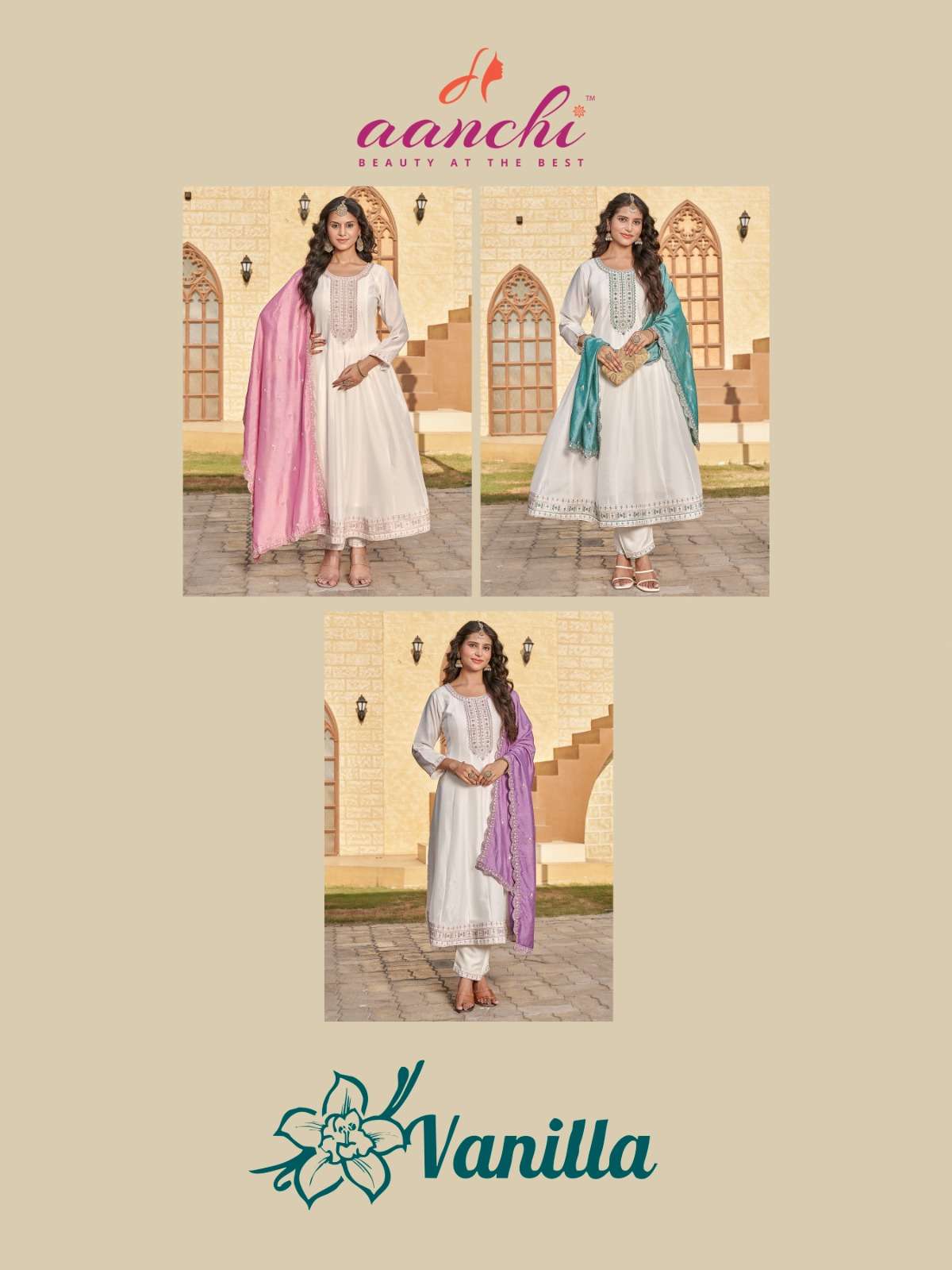  AANCHI (3 PCS CATALOGUE) VANILLA Supplier