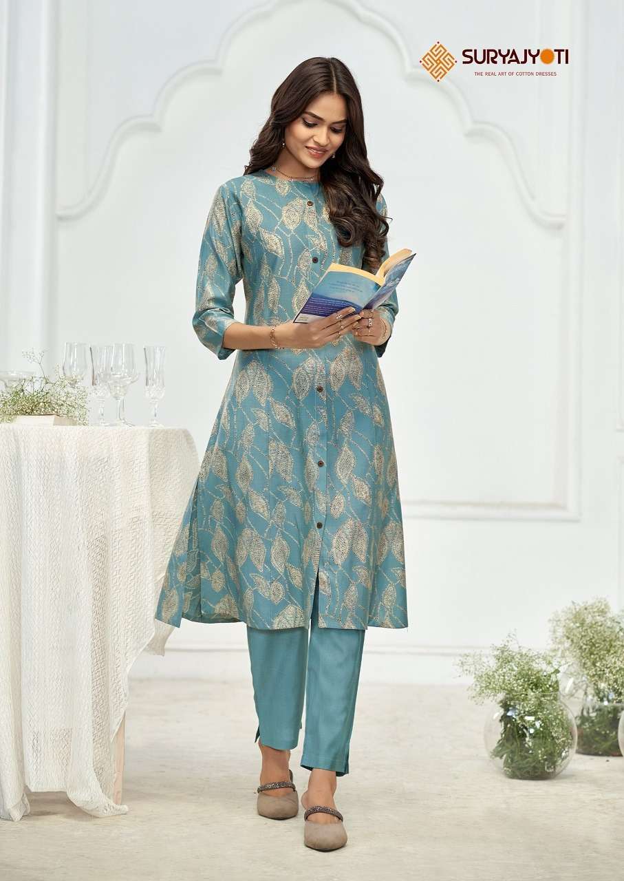 Suryajyoti Nimisha Vol-1 – A-Line Kurti With Pant Cord Set wholesale catalog